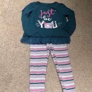 Cute 3T Girls Gymboree Top & Leggings EUC